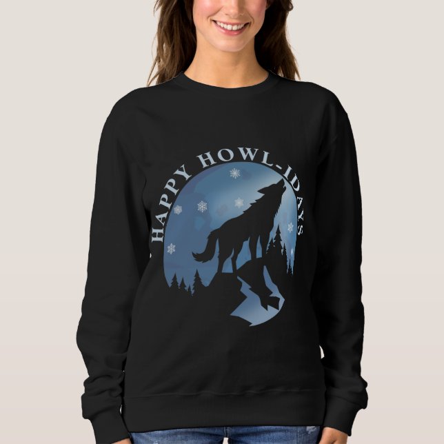 Sudadera Feliz cumpleaños con Howling Wolf y Moon (Anverso)