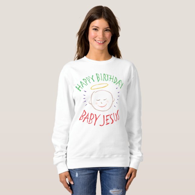 Sudadera Feliz cumpleaños, Jesús Chalk, Navidades cristiano (Anverso completo)