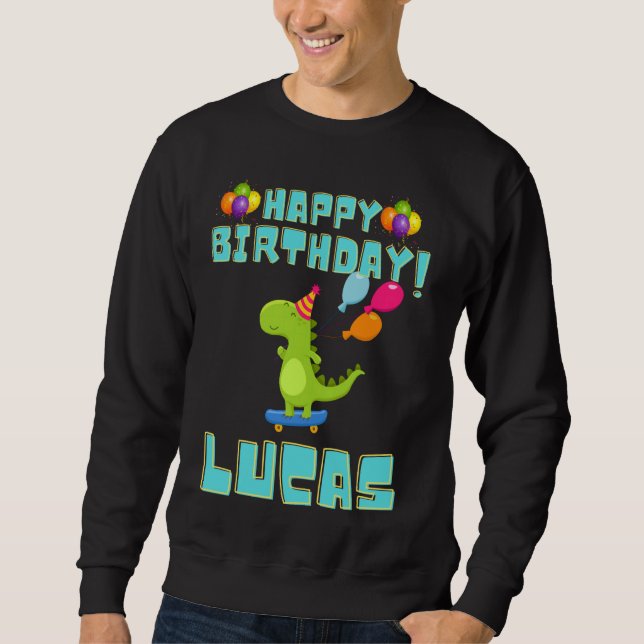 Sudadera Feliz cumpleaños Lucas Funny Bithday Boys (Anverso)