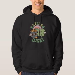 Sudadera Feliz de la suerte Retro Groovy Día de San Patrici