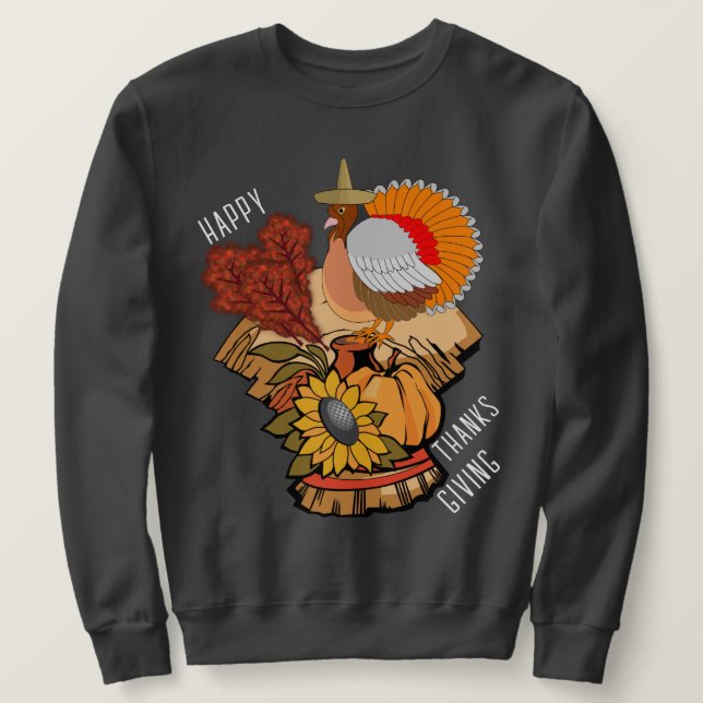 Sudadera Feliz Día de Acción de Gracias Turquia Dulce (Anverso del diseño)