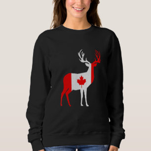 Sudadera Feliz Día de Canadá: Patriótico de renos de bander