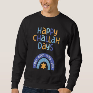 Sudadera Feliz día de desafío Hanukkah Retro Boho Rainb