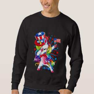 Sudadera Feliz Día de la Independencia Unicorn Dabbing