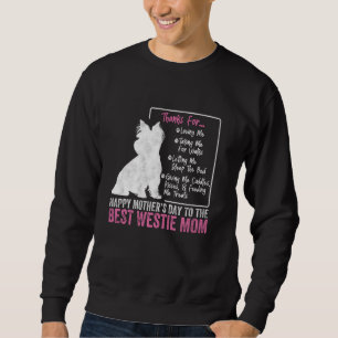 Sudadera Feliz Día de la Madre a la Mejor Mamá Westie Blanc