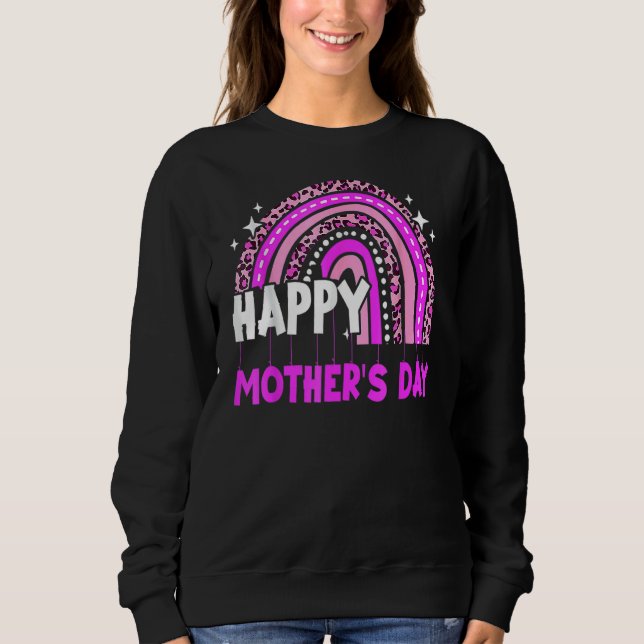 Sudadera Feliz Día de la Madre Leopardo Boho Rainbow (Anverso)
