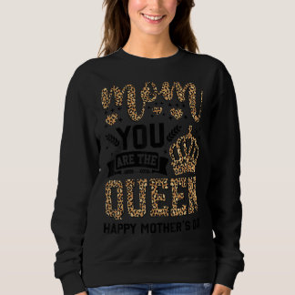 Sudadera Feliz Día de la Madre, mamá, eres la reina leopard