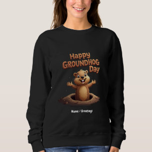 Sudadera Feliz Día de la Marmota Celebra con Humor, Diversi