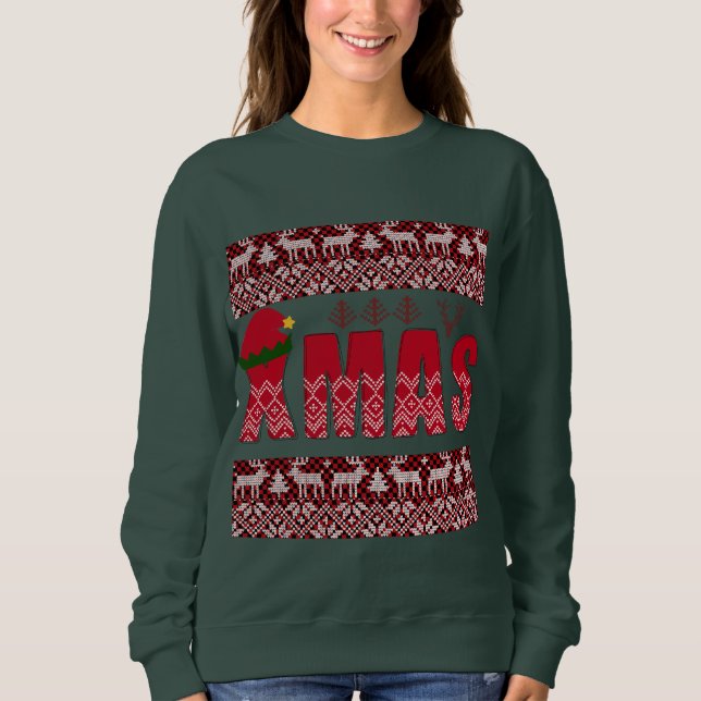 Sudadera Feliz Día de Navidad Elegante (Anverso)