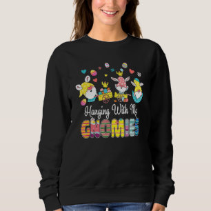 Sudadera Feliz Día De Pascua Bunny Gnome Colgando Con Mi Gn