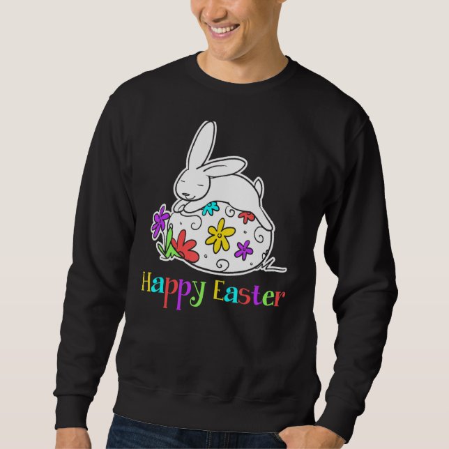 Sudadera Feliz Día de Pascua Conejo Conejo de Cara Conejo B (Anverso)