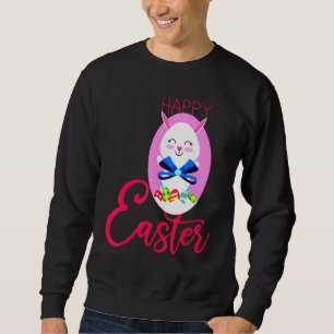 Sudadera Feliz Día de Pascua, dulce conejo con mujeres de P