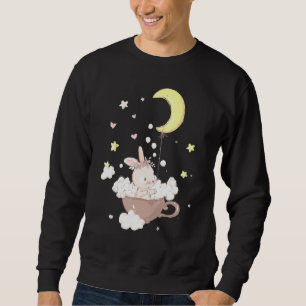 Sudadera Feliz Día De Pascua Estúpido Luna De Conejo Y Nube