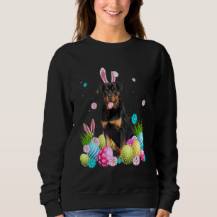Sudadera Feliz Día de Pascua lindo conejo Rottweiler con bo