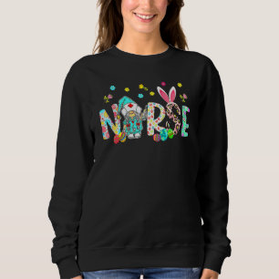 Sudadera Feliz Día de Pascua Pascua Leopardo Decoración Bun