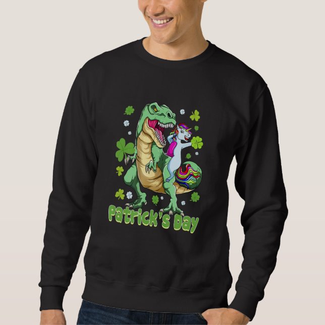 Sudadera Feliz Día de Patrones Dinosaurio Unicornio Cuta (Anverso)