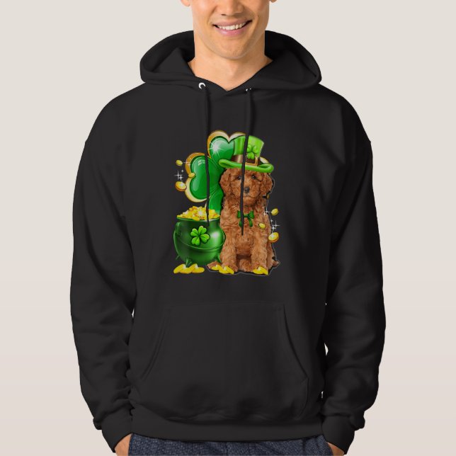 Sudadera Feliz Día de Pugtruicks Pug Leprechaun Gorra Saint (Anverso)