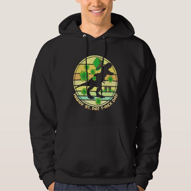 Sudadera Feliz Día de Rex St Patricku2019s Dino Lepre (Anverso)
