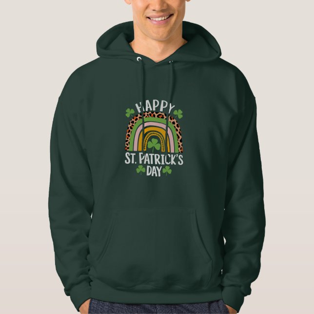 Sudadera Feliz Día de San Patricio, arcoiris (Anverso)