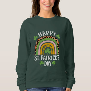 Sudadera Feliz día de San Patricio Arcoíris Trébol 