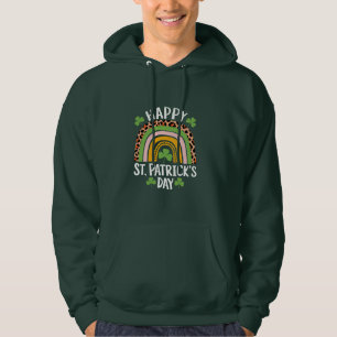 Sudadera Feliz día de San Patricio Arcoíris Trébol 