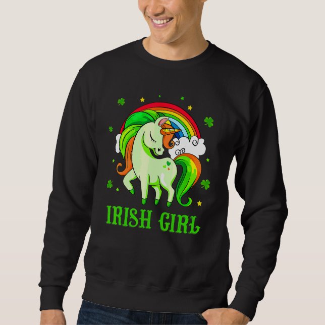 Sudadera Feliz Día de San Patricio Chica irlandés Leprechau (Anverso)