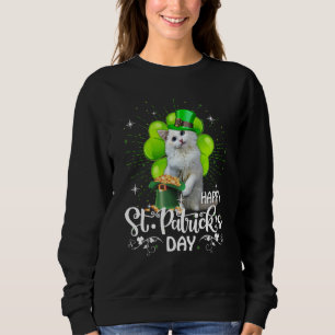 Sudadera Feliz Día de San Patricio Gato de Ragdoll Shamrock
