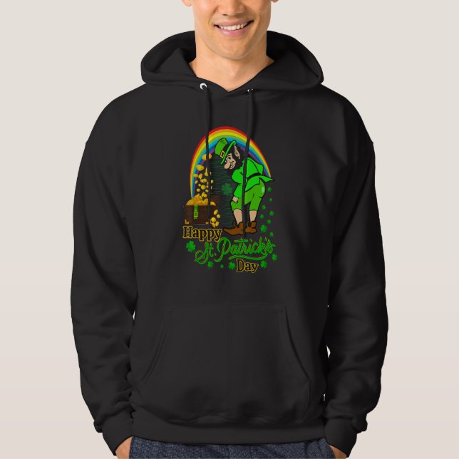 Sudadera Feliz Día De San Patricio Hombres Gráficos Shamroc (Anverso)