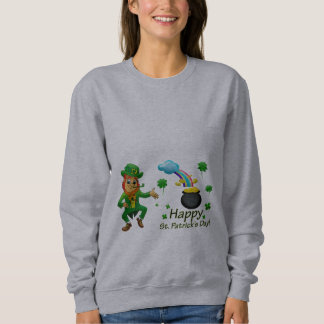 Sudadera Feliz día de San Patricio Leprechaun Arcoíris