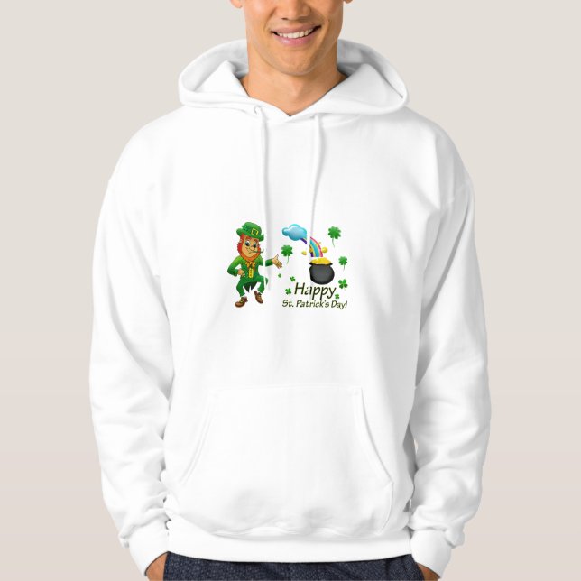 Sudadera Feliz día de San Patricio Leprechaun Arcoíris (Anverso)