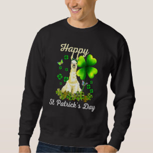 Sudadera Feliz día de San Patricio Llama Verde Trébol Feliz