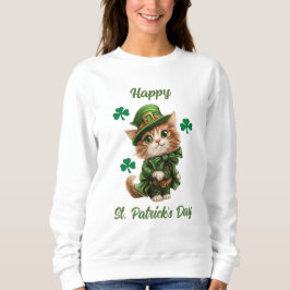 Sudadera Feliz Día de San Patricio para los amantes del gat