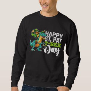 Sudadera Feliz día de San Patricio Pat T Rex Dinosaurio