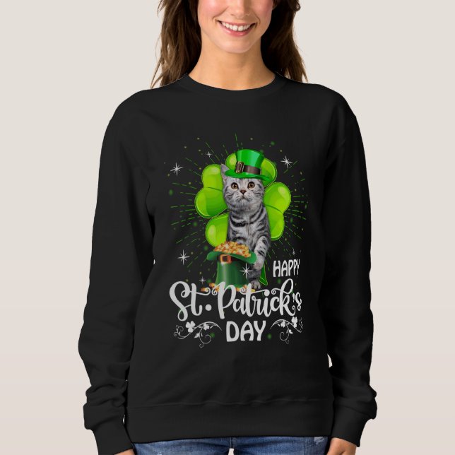 Sudadera Feliz Día de San Patricio, Sham de gato norteameri (Anverso)