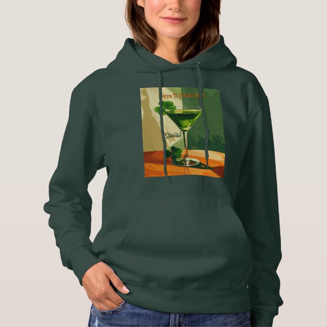Sudadera Feliz día de San Patricio Shamrock Martini (Anverso)