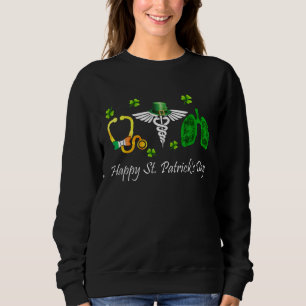 Sudadera Feliz día de San Patricio Símbolo de estetoscopio