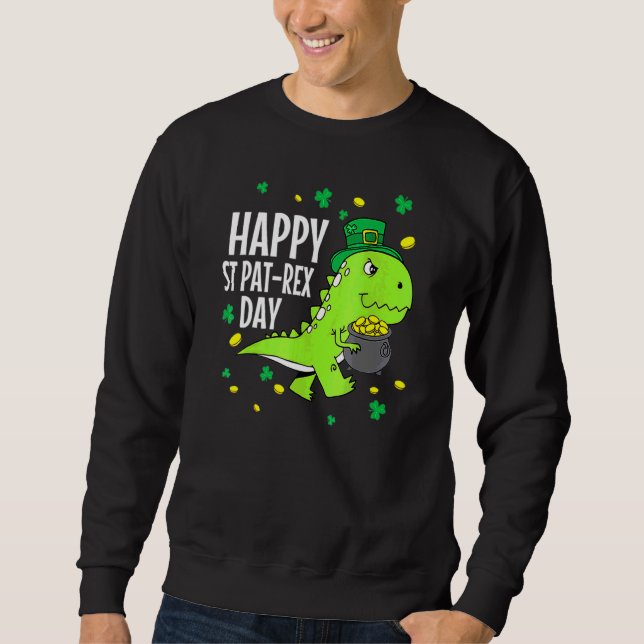 Sudadera Feliz Día de San Patricio T Rex San Patricio Dinos (Anverso)
