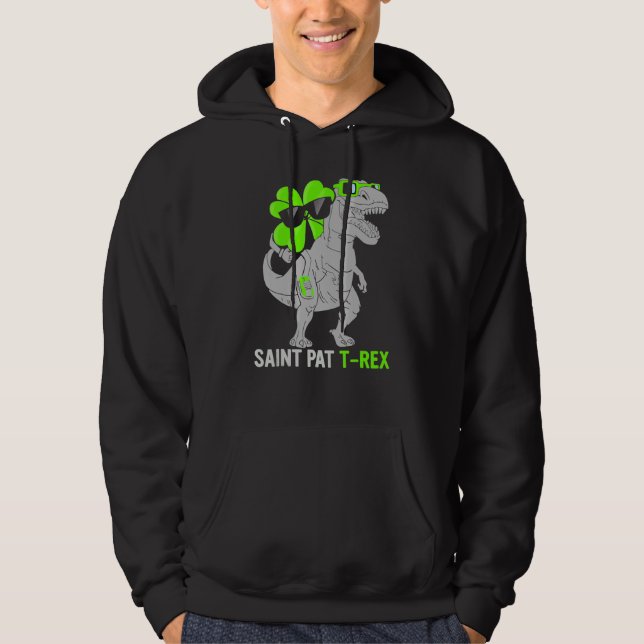 Sudadera Feliz Día de San Patricio T Rex San Patricio Dinos (Anverso)