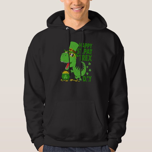 Sudadera Feliz Día de San Patricio T Rex San Patricio Dinos (Anverso)