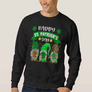 Sudadera Feliz Día de San Patricio Tres Gnome Shamrock Leop