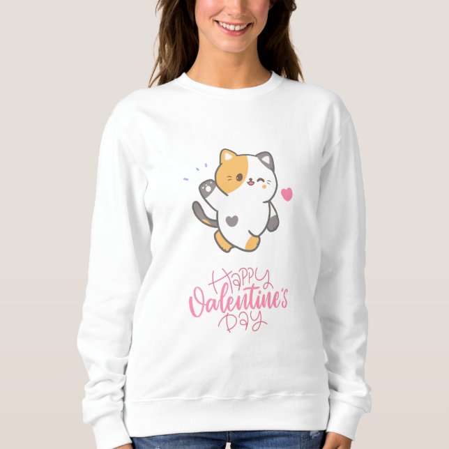 Sudadera Feliz Día de San Valentín 2023 - Los gatos adoran  (Anverso)