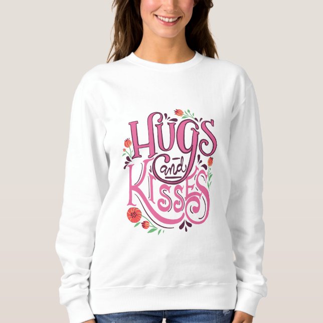 Sudadera Feliz Día de San Valentín con abrazos y besos (Anverso)