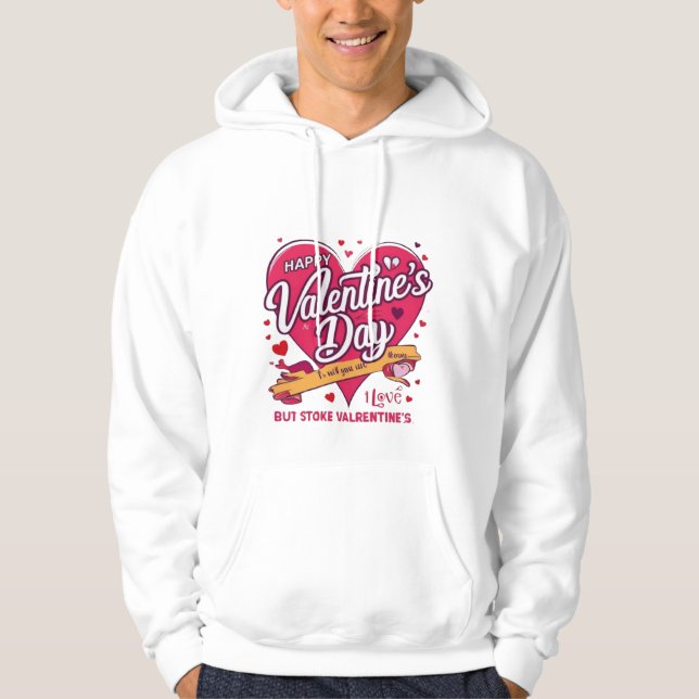 Sudadera Feliz Día de San Valentín, corazón de los hombres (Anverso)