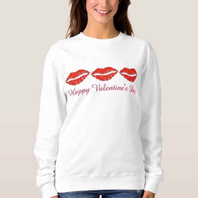 Sudadera Feliz Día de San Valentín despierta el beso con pi (Anverso)