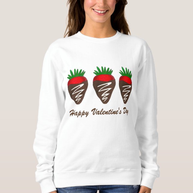 Sudadera Feliz Día de San Valentín dulce fresa despojada (Anverso)
