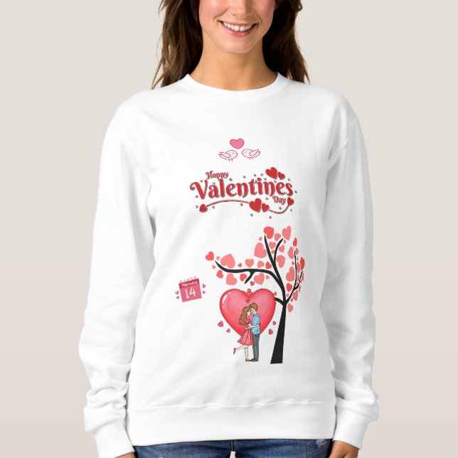 Sudadera Feliz día de San Valentín – Pareja Romántica (Anverso)