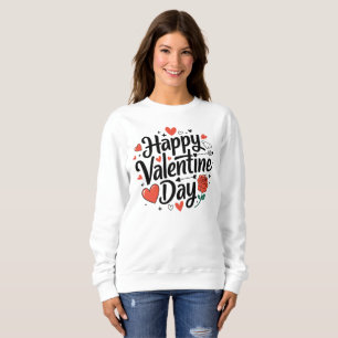 Sudadera Feliz día de San Valentín romántico corazón rosa e