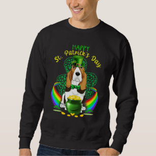 Sudadera Feliz Día de Santo Patrocinador Basset Hound Lepre