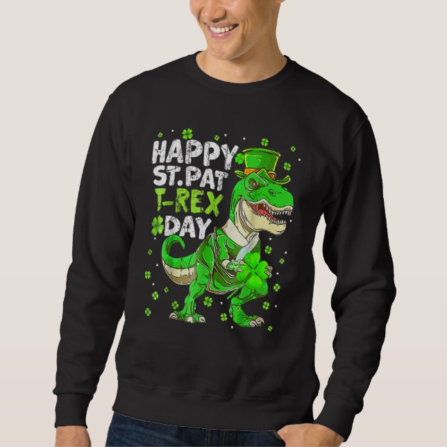 Sudadera Feliz Día de St Pat Trex Dinosaur (Anverso)