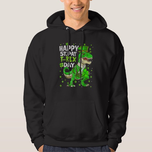 Sudadera Feliz Día de St Pat Trex Dinosaur (Anverso)